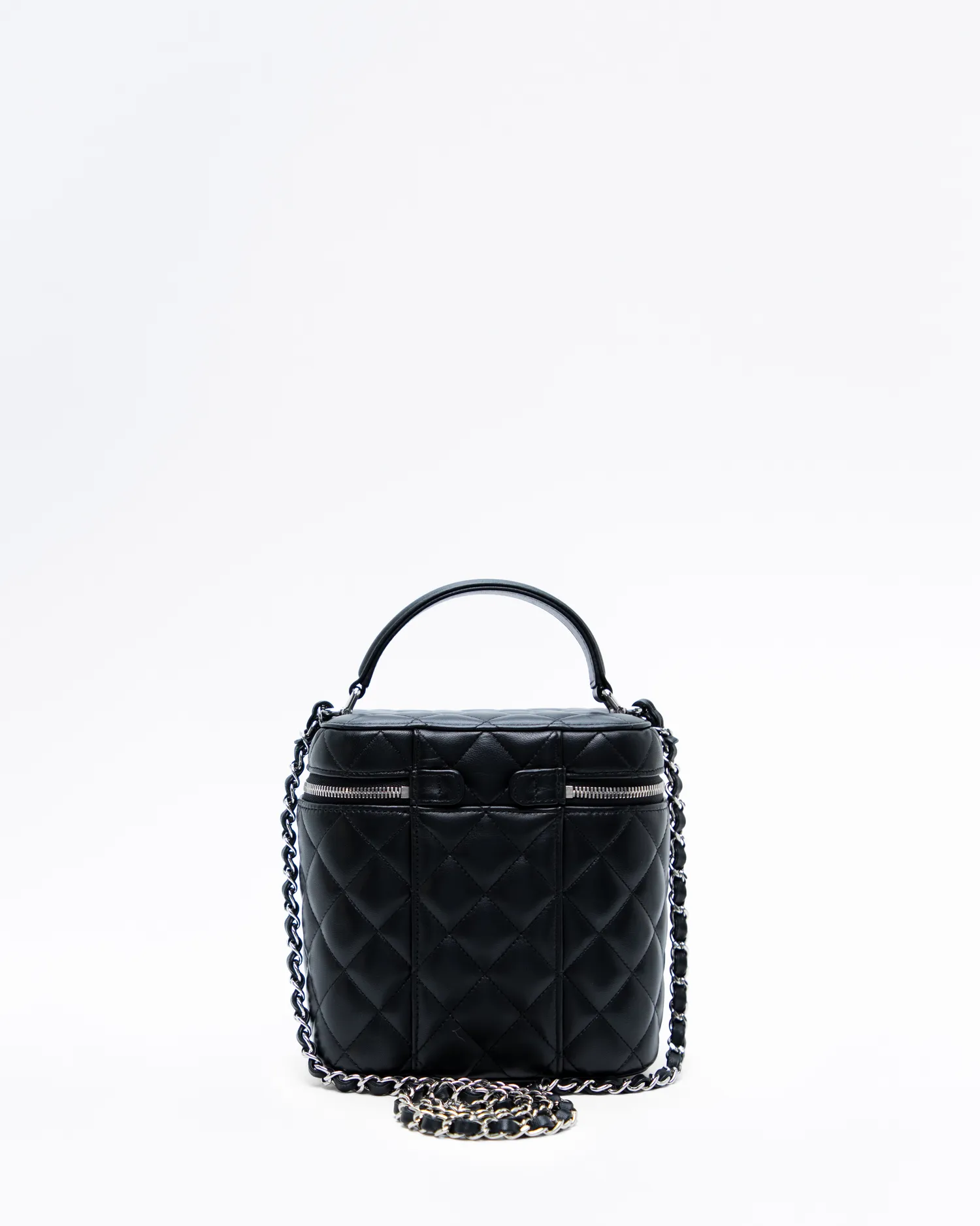 Lambskin Top Handle Vanity with Chain