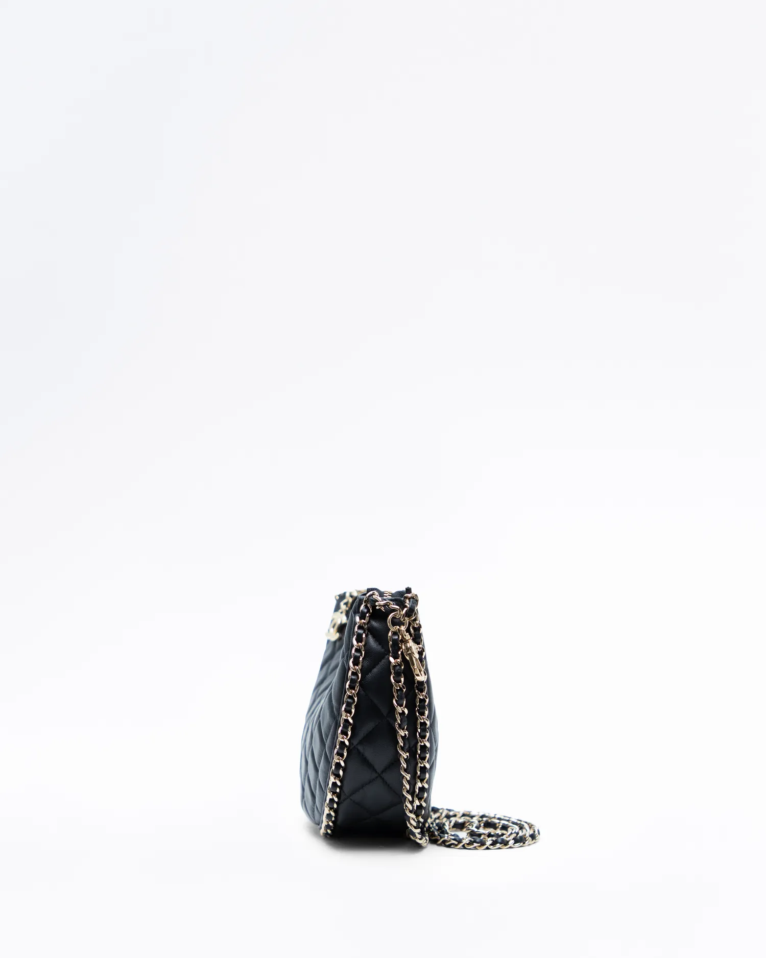 Lambskin Chain Around Small Hobo Bag