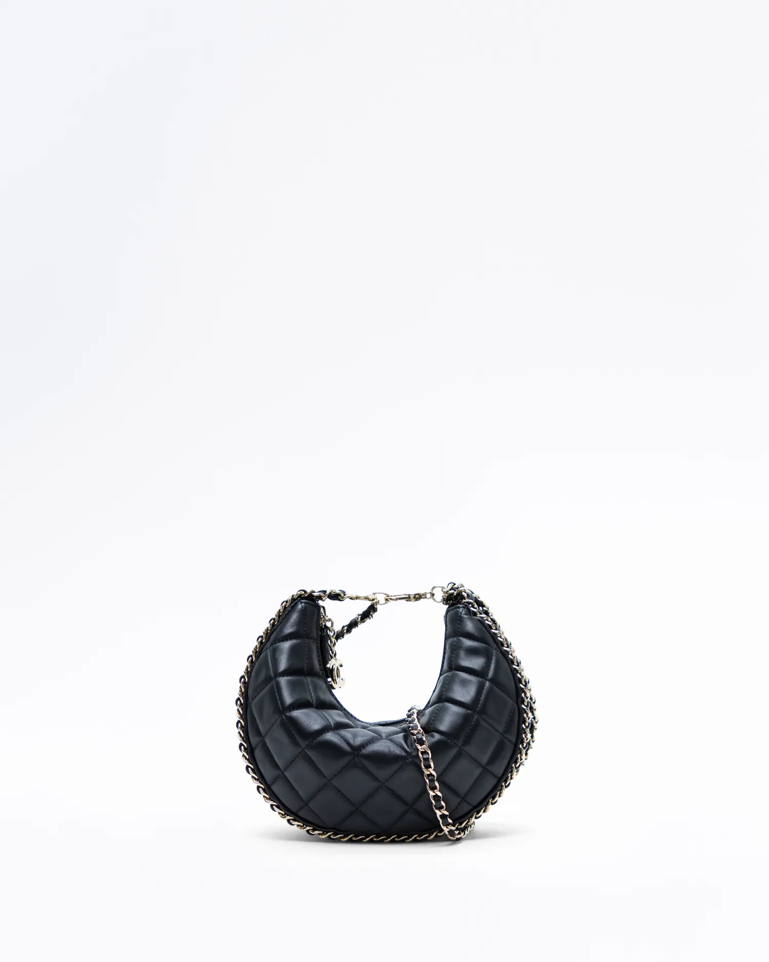 Lambskin Chain Around Small Hobo Bag