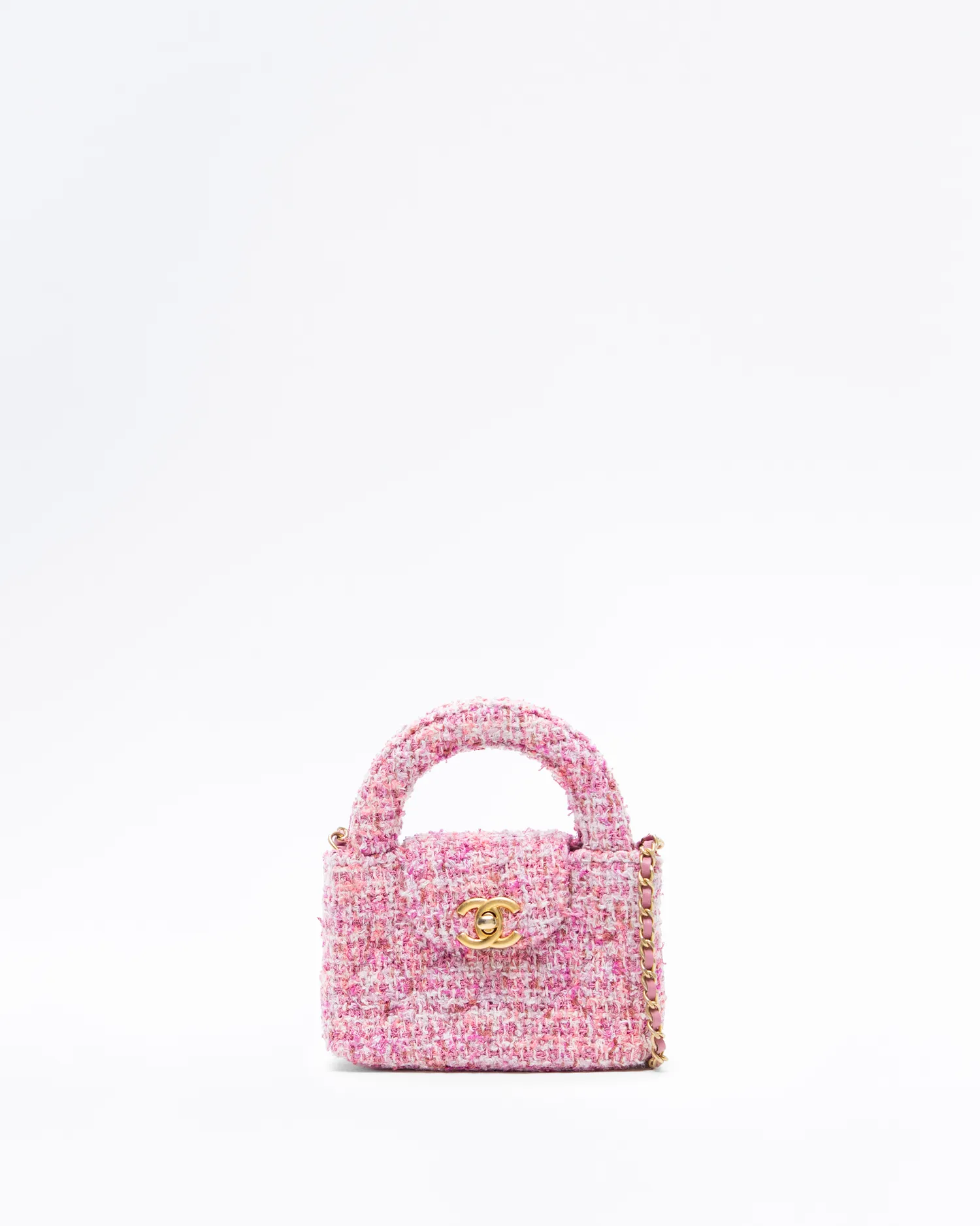 Tweed Kelly Clutch with Chain