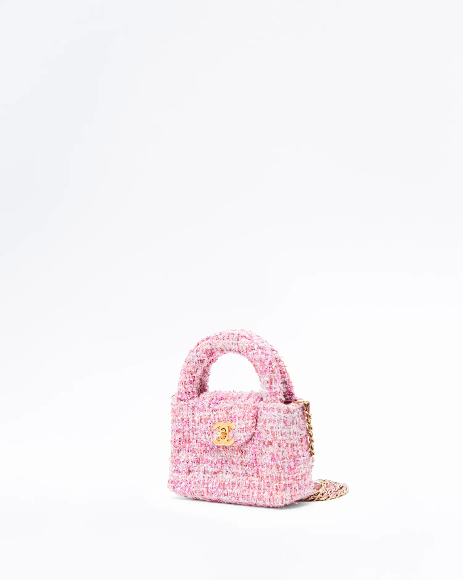 Tweed Kelly Clutch with Chain