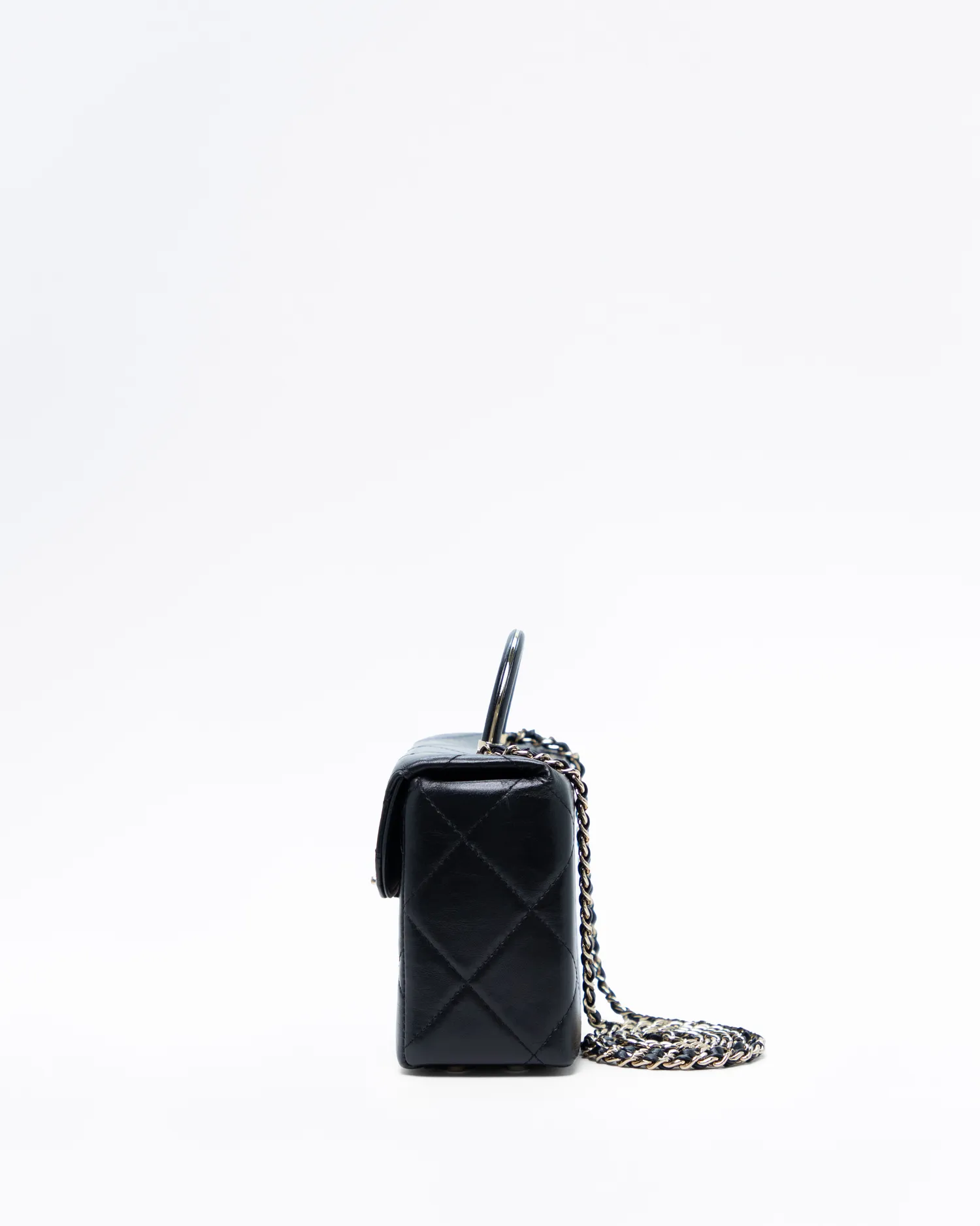 Quilted Box Top Handle Vanity Bag