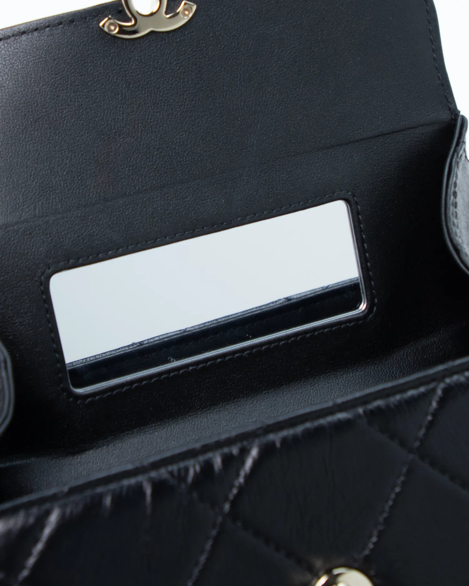 Quilted Box Top Handle Vanity Bag