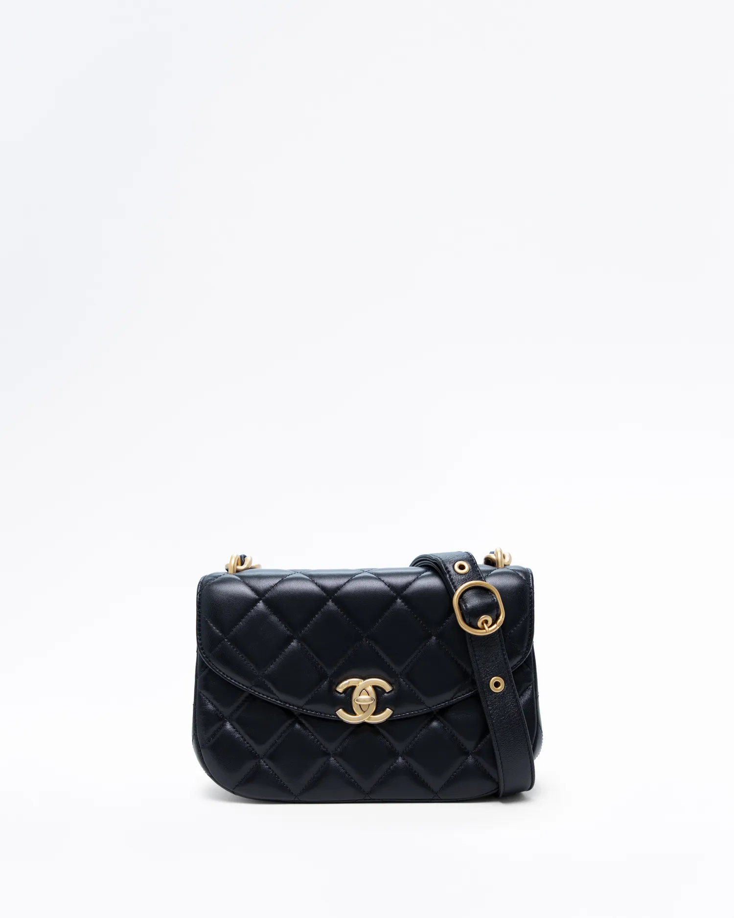 Lambskin Half Moon Crossbody Bag