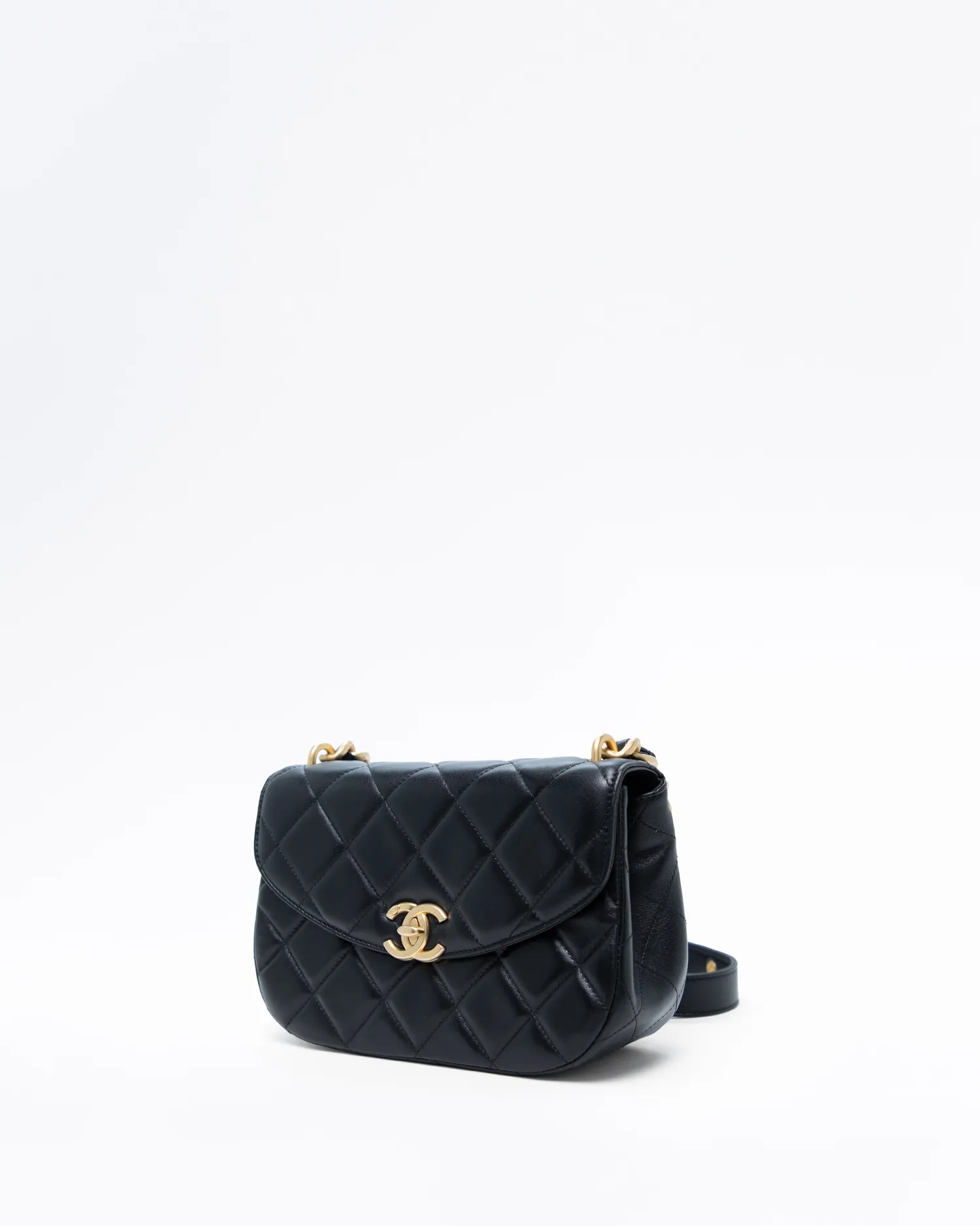 Lambskin Half Moon Crossbody Bag