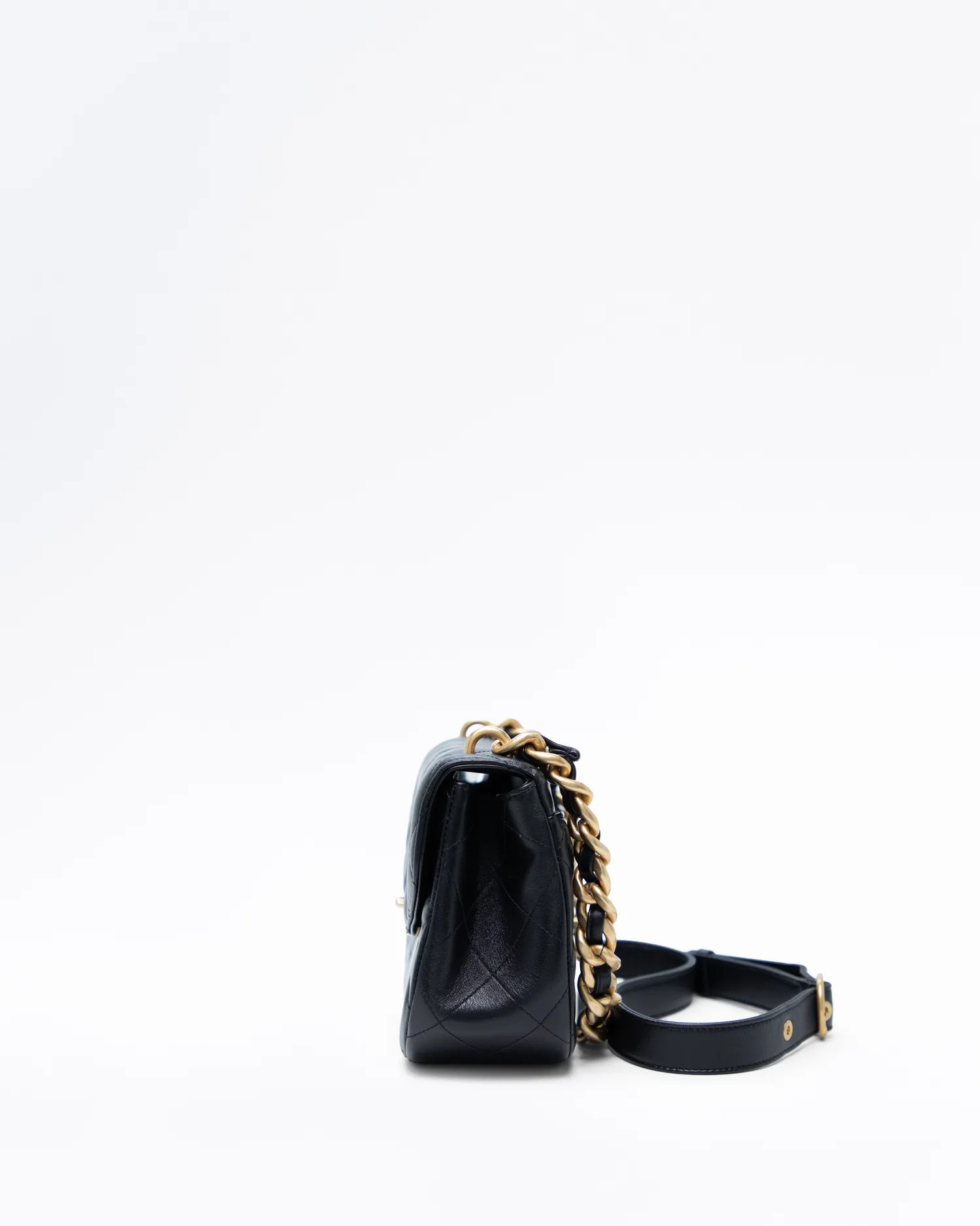 Lambskin Half Moon Crossbody Bag