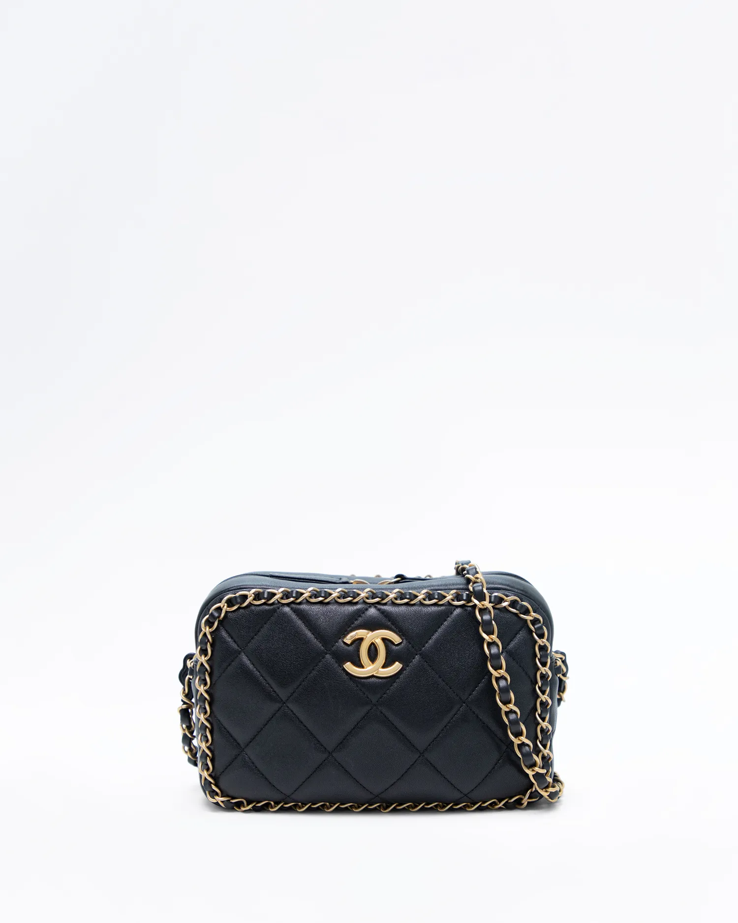 Lambskin Small Chain Around Camera Case