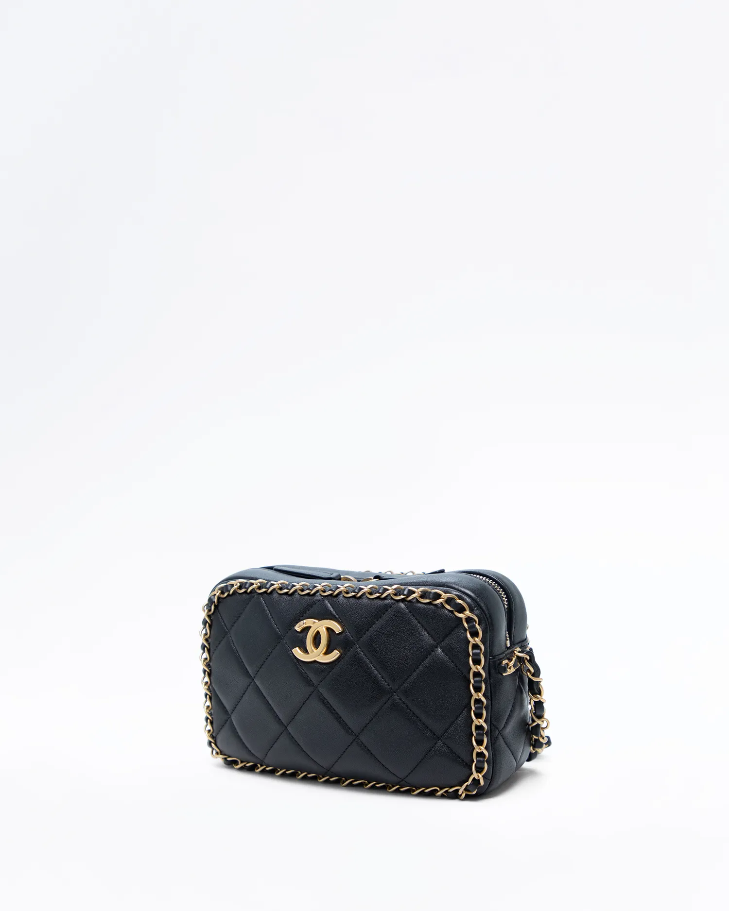 Lambskin Small Chain Around Camera Case