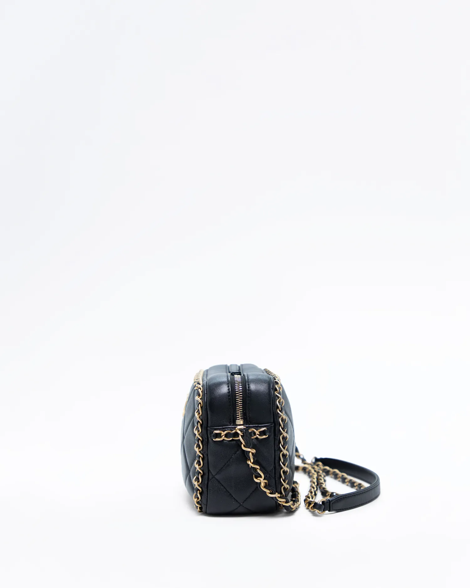 Lambskin Small Chain Around Camera Case