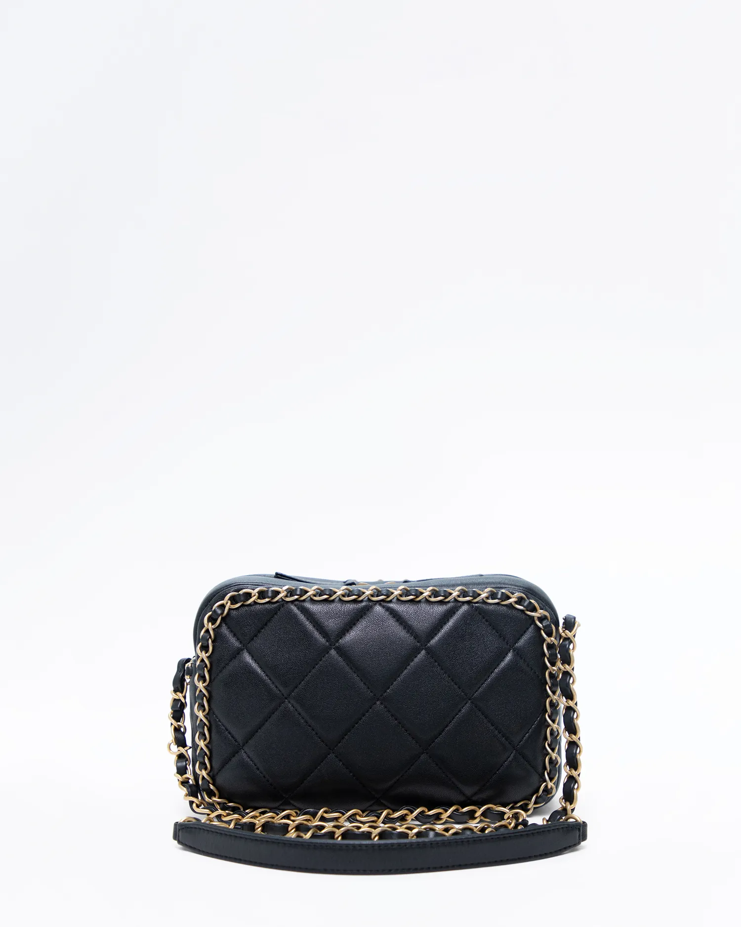 Lambskin Small Chain Around Camera Case