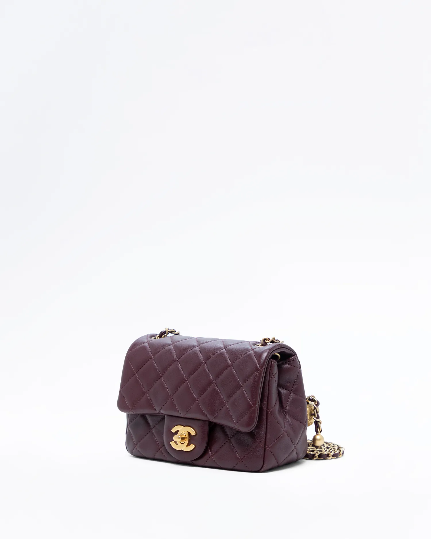 Lambskin Pearl Crush Mini Flap Bag