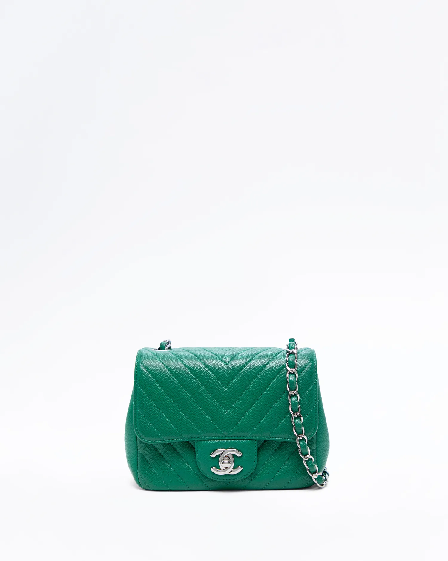 Caviar Chevron Mini Flap Bag