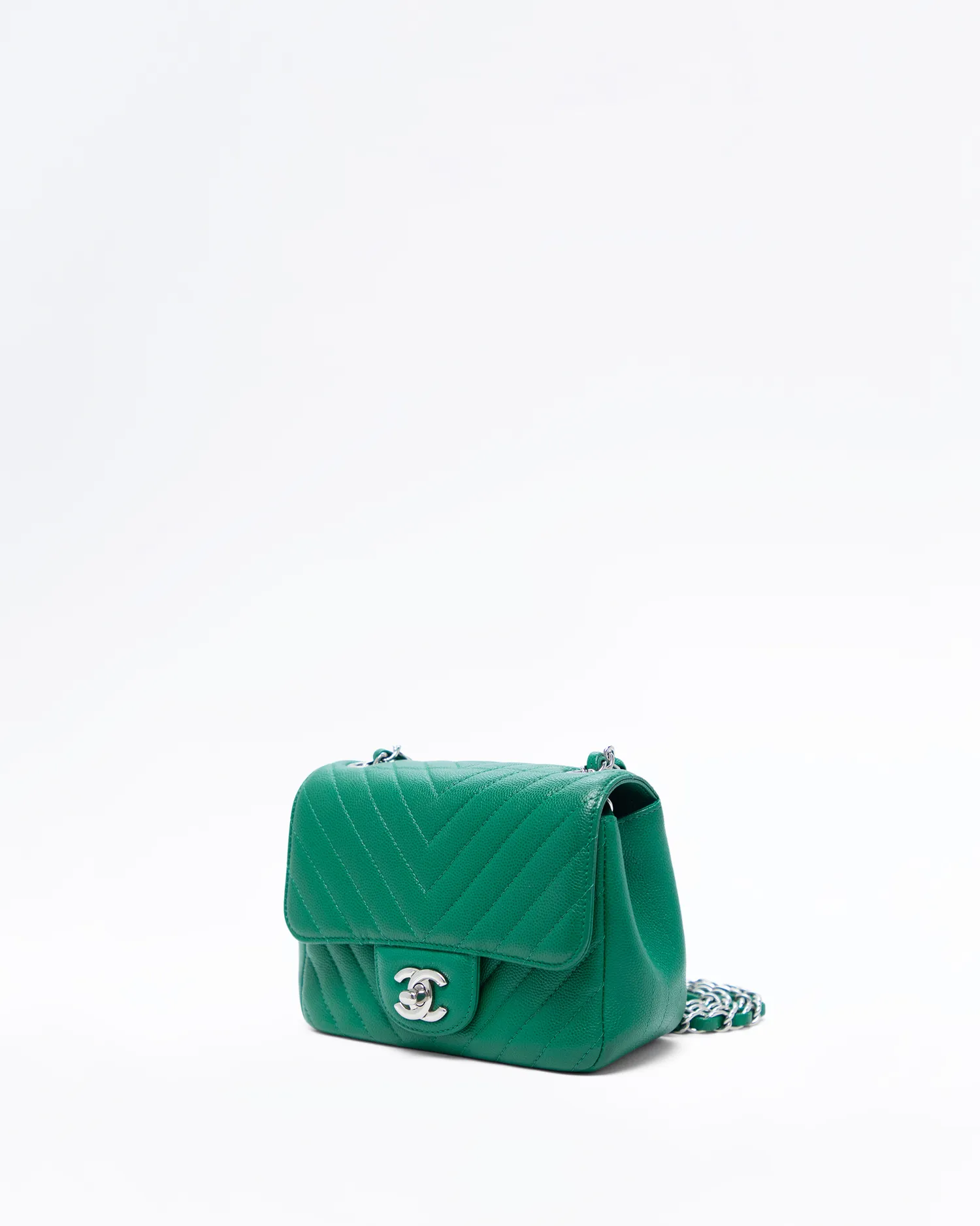 Caviar Chevron Mini Flap Bag
