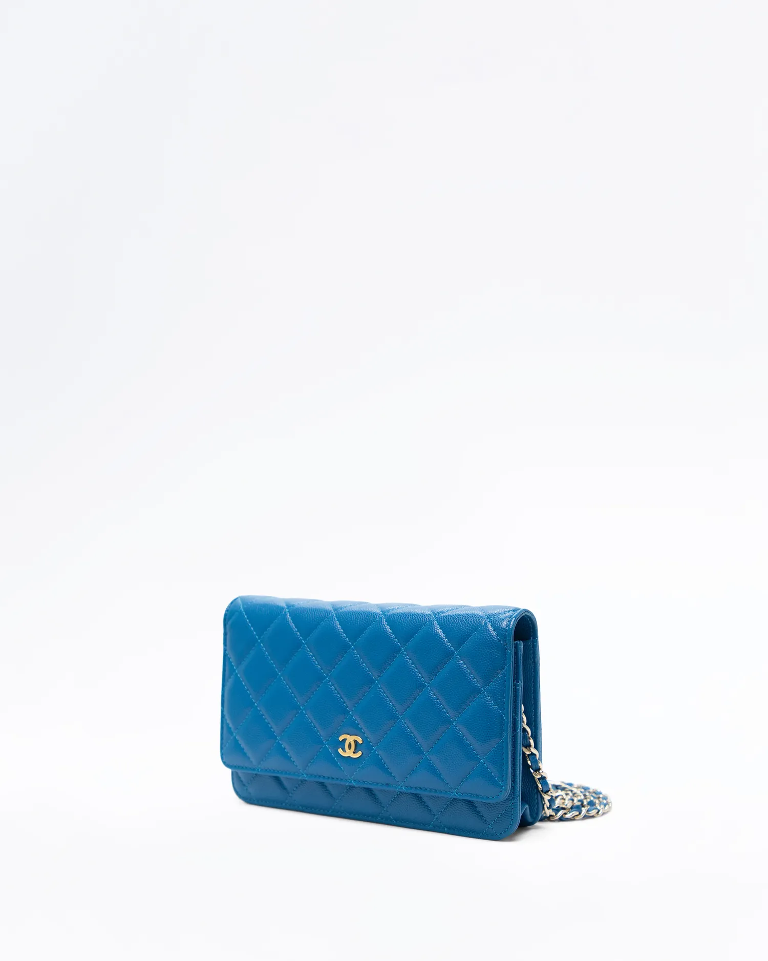 Caviar Quilted Wallet on a Chain