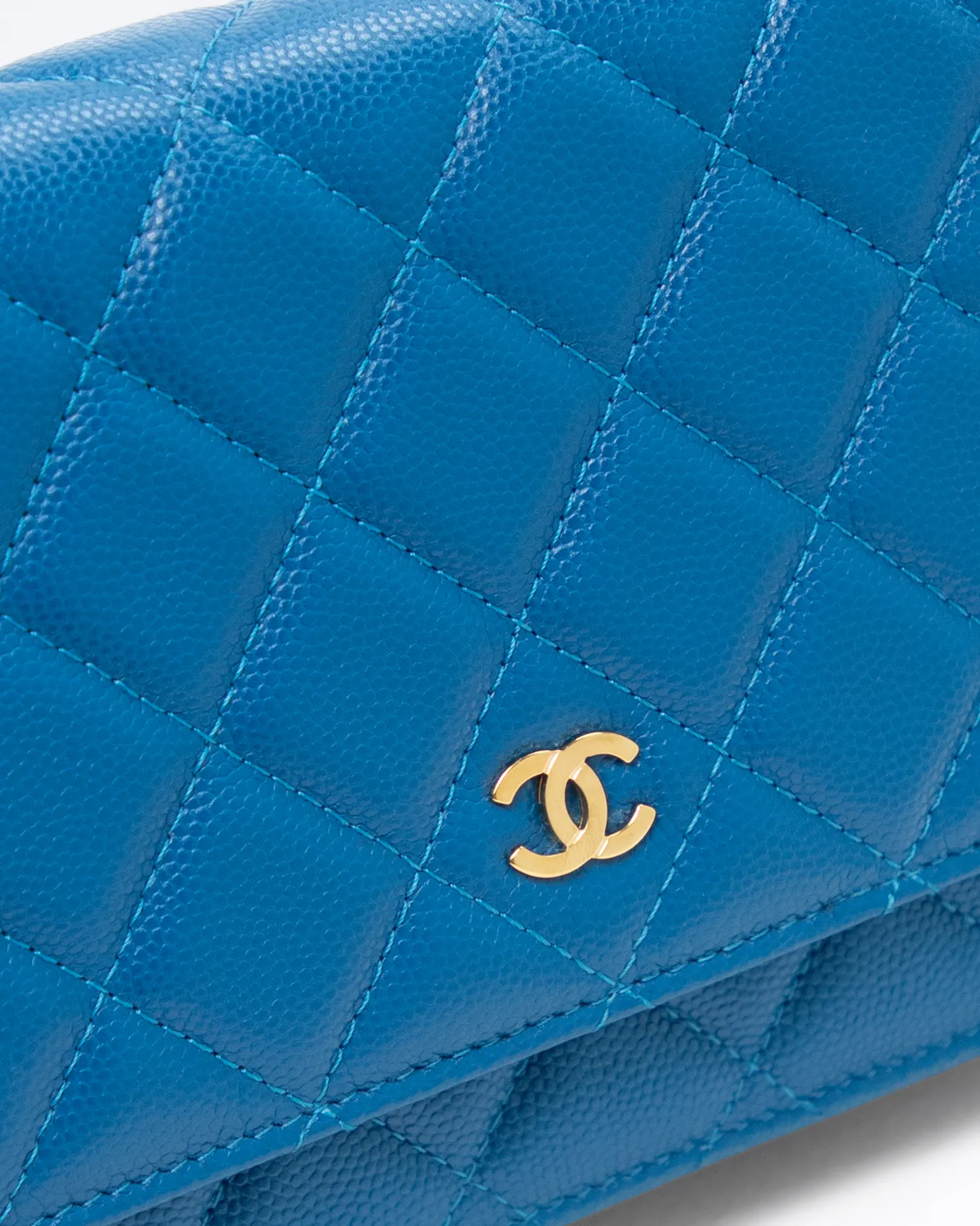 Caviar Quilted Wallet on a Chain