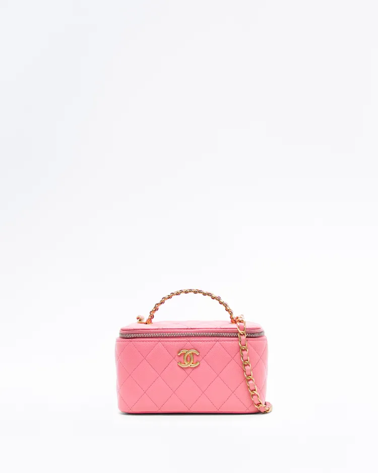 Caviar Pick Me Up Top Handle Vanity with Chain
