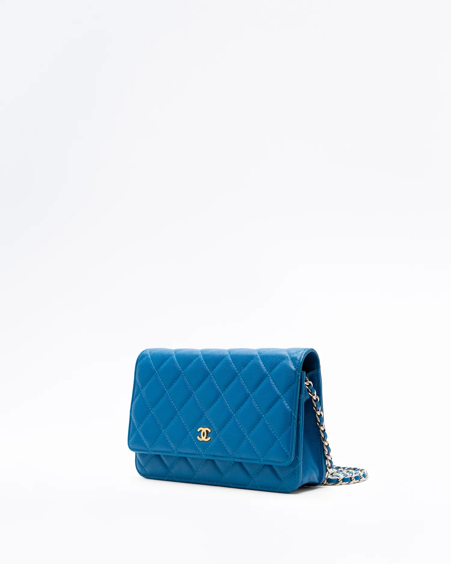 Caviar Quilted Wallet on a Chain