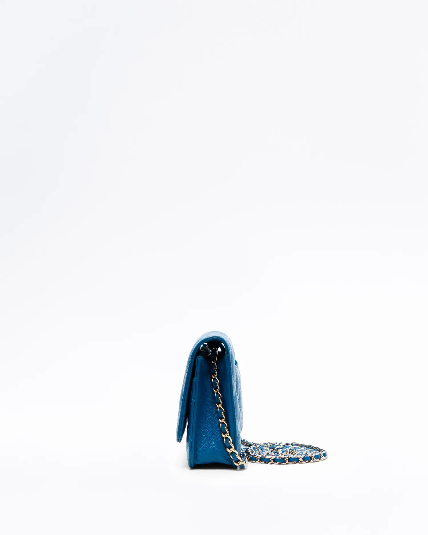 Caviar Quilted Wallet on a Chain