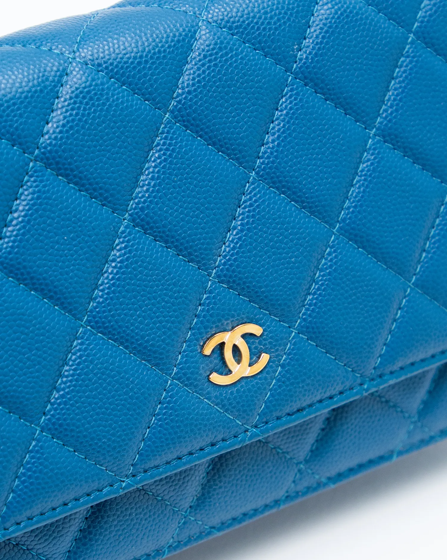 Caviar Quilted Wallet on a Chain