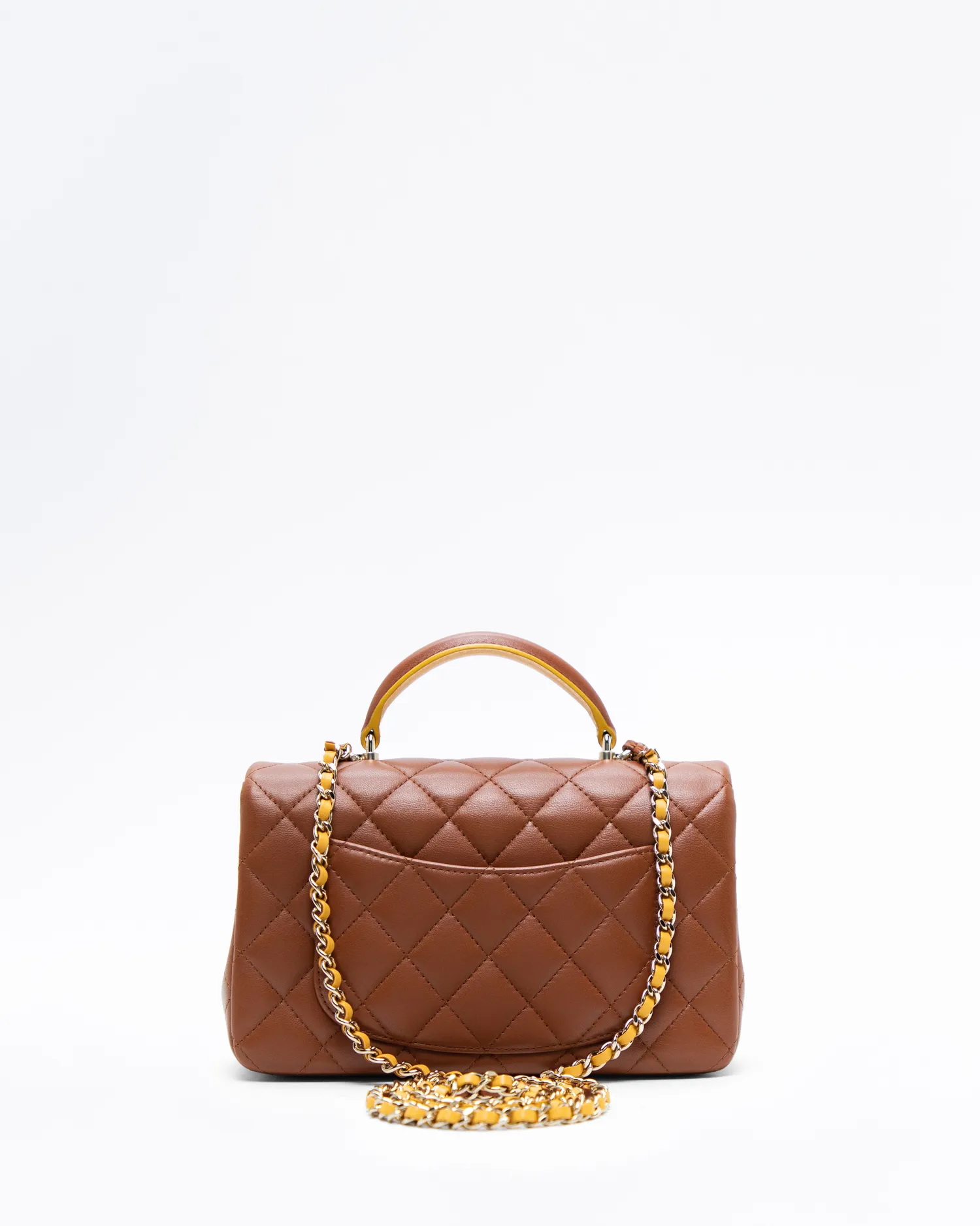 Lambskin Top Handle Mini Flap Bag