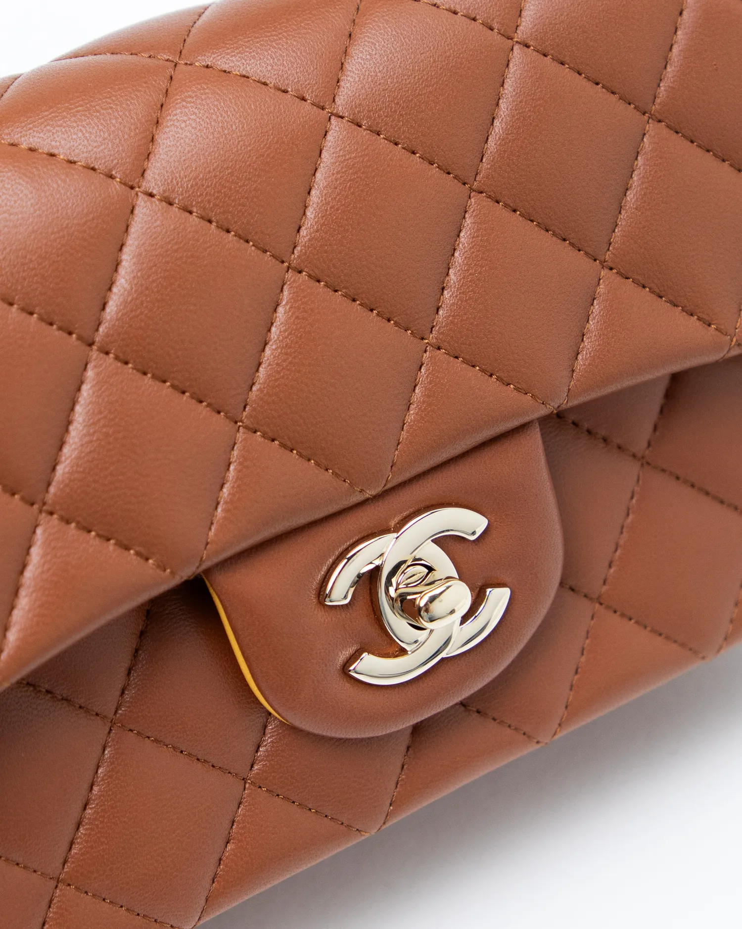 Lambskin Top Handle Mini Flap Bag