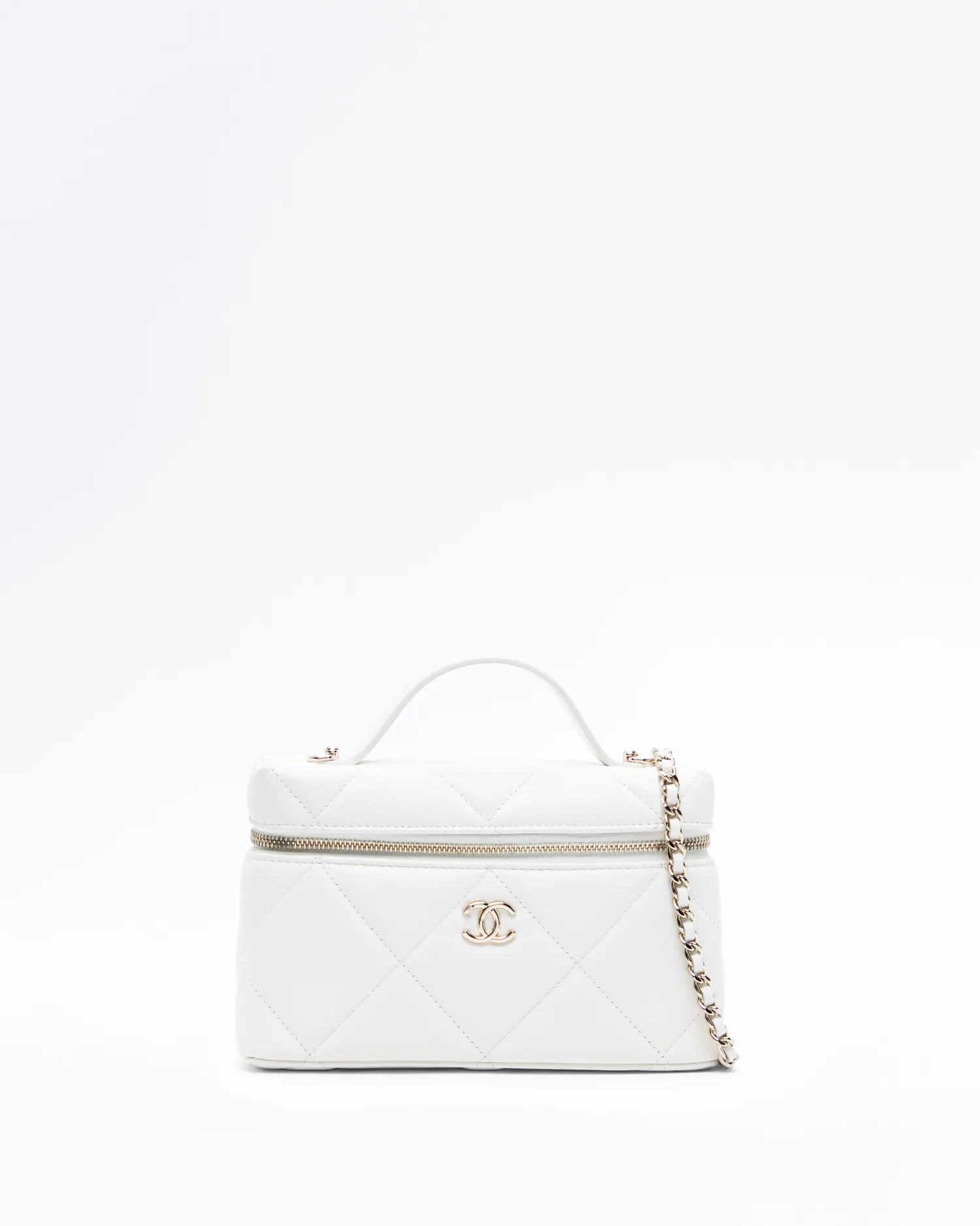 Caviar Slim Vanity Case with Chain