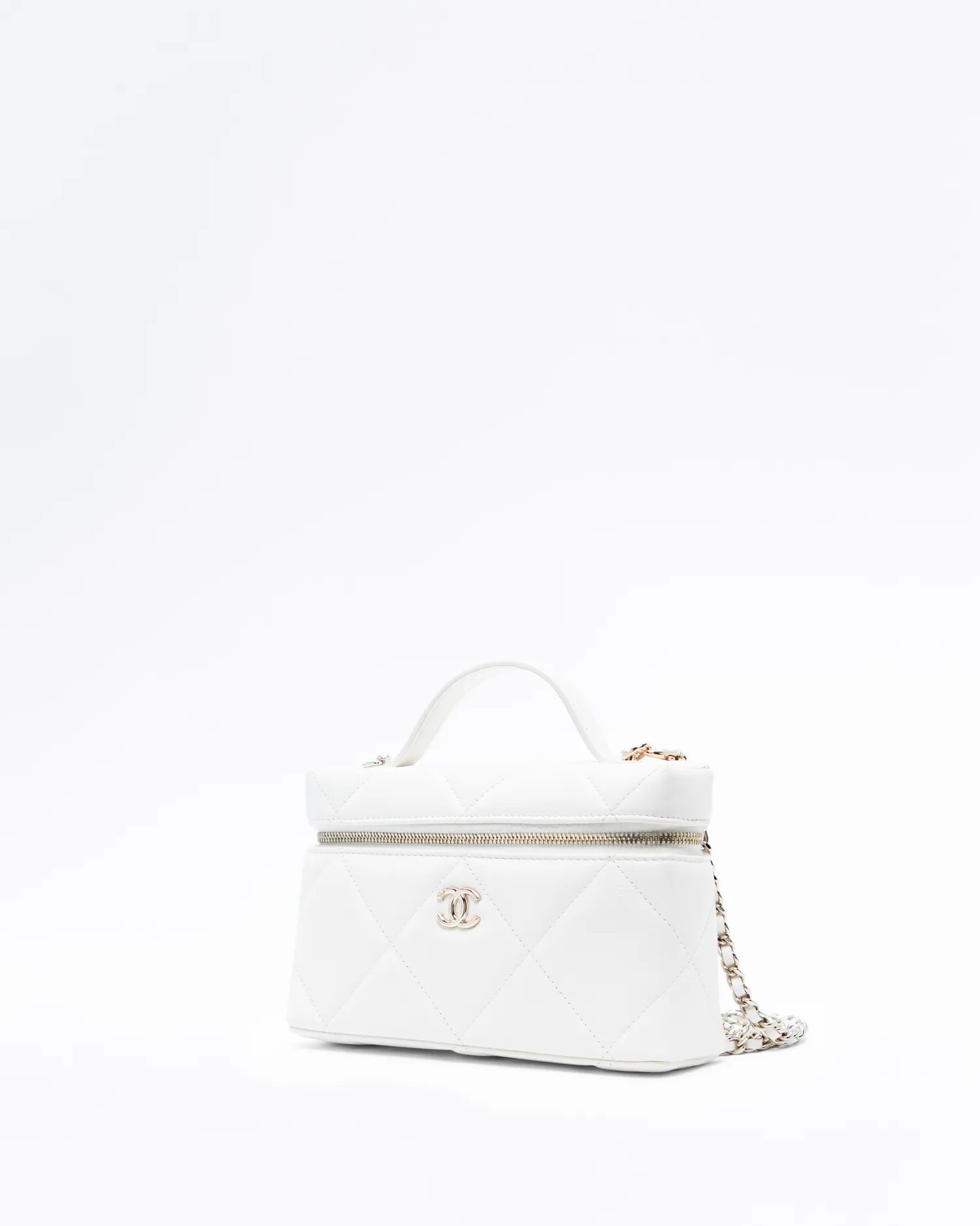 Caviar Slim Vanity Case with Chain