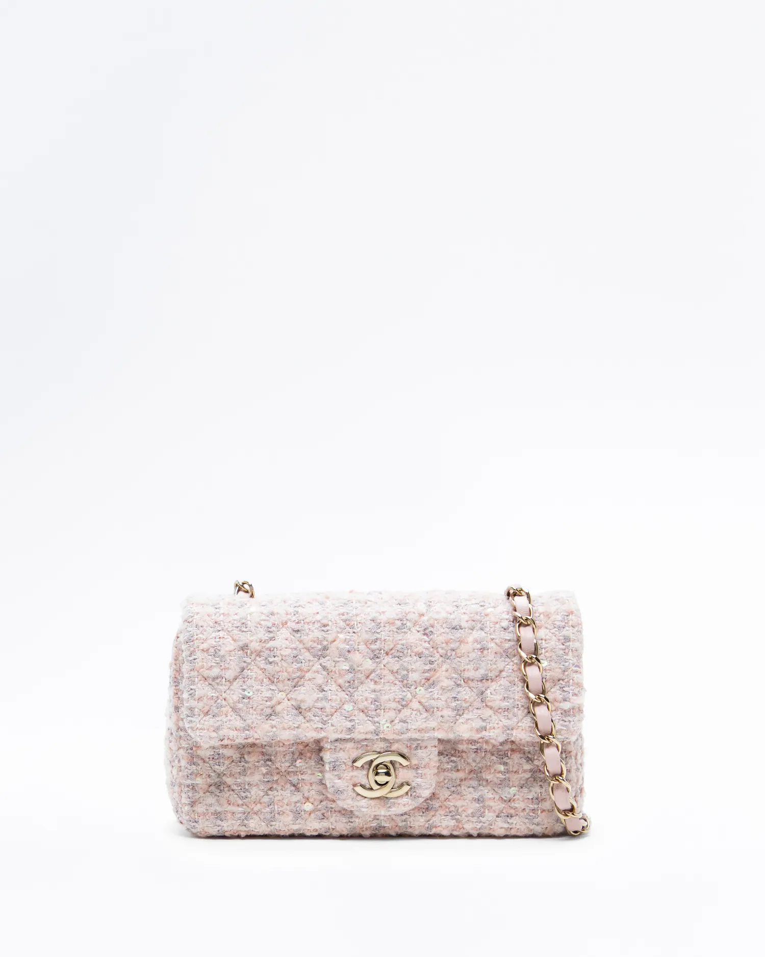 Tweed Sequin Mini Classic Flap Bag