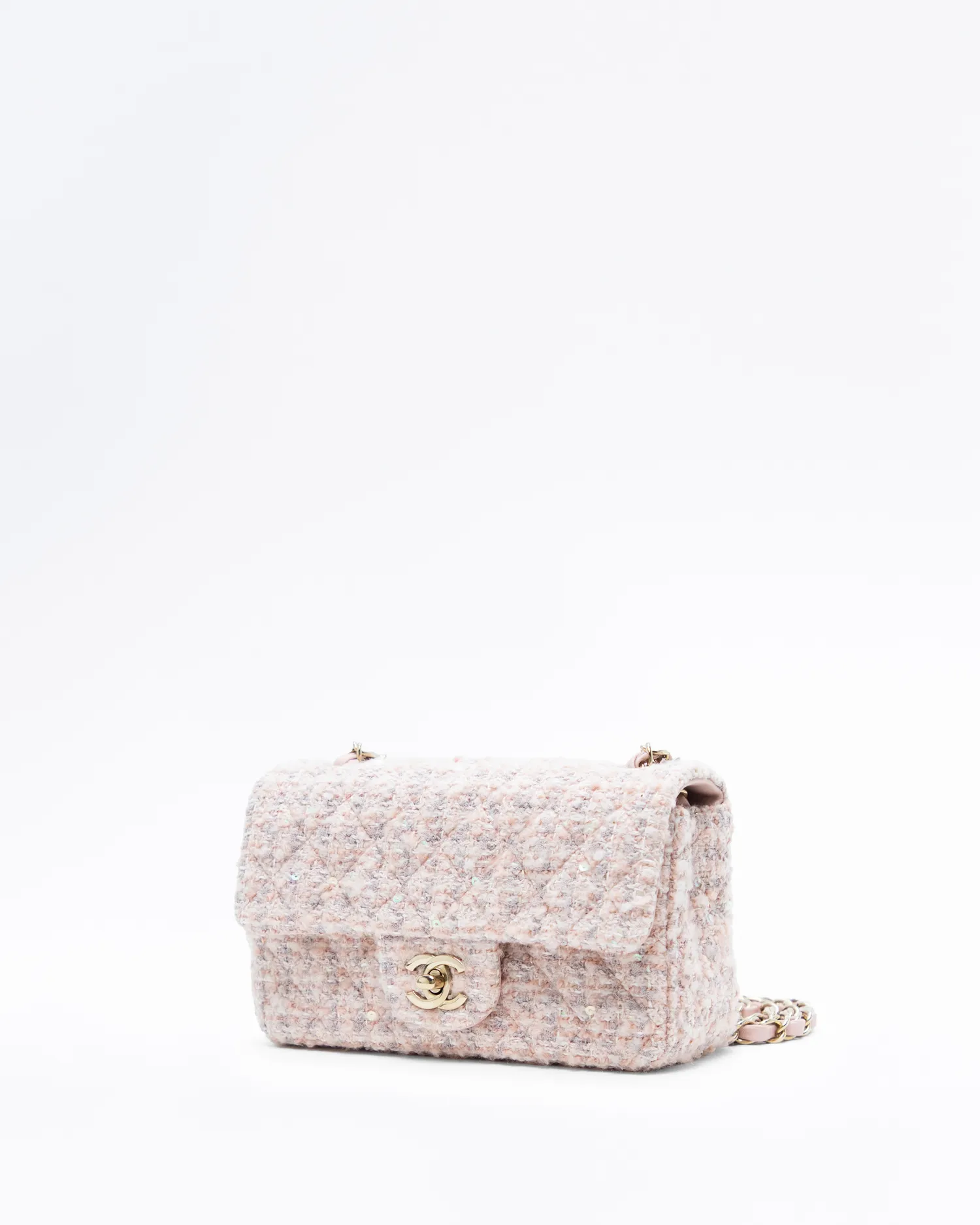 Tweed Sequin Mini Classic Flap Bag
