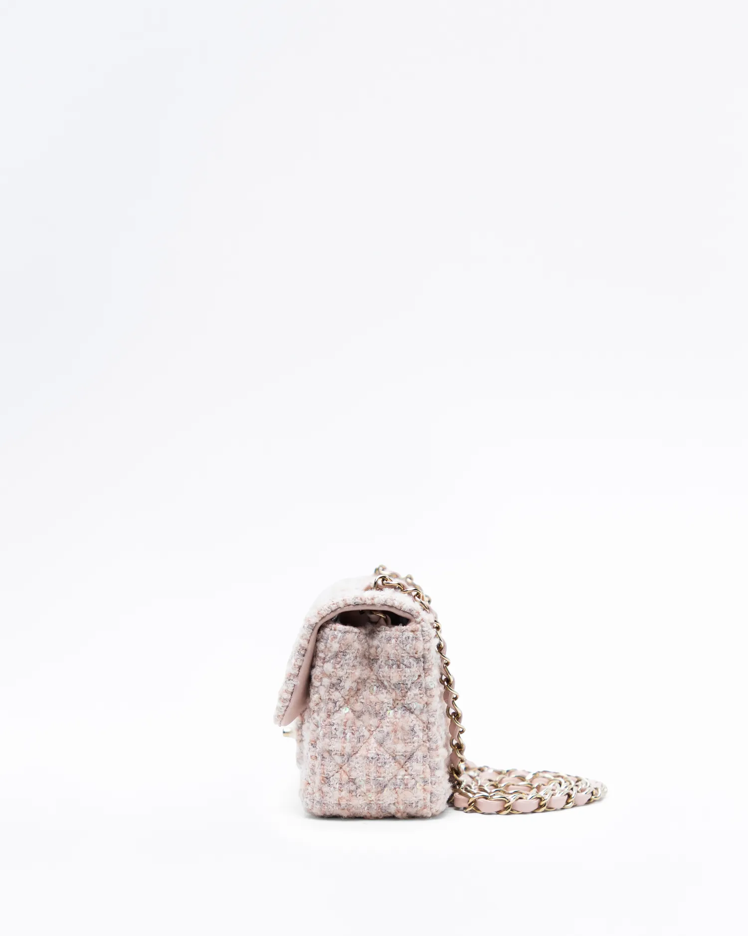Tweed Sequin Mini Classic Flap Bag