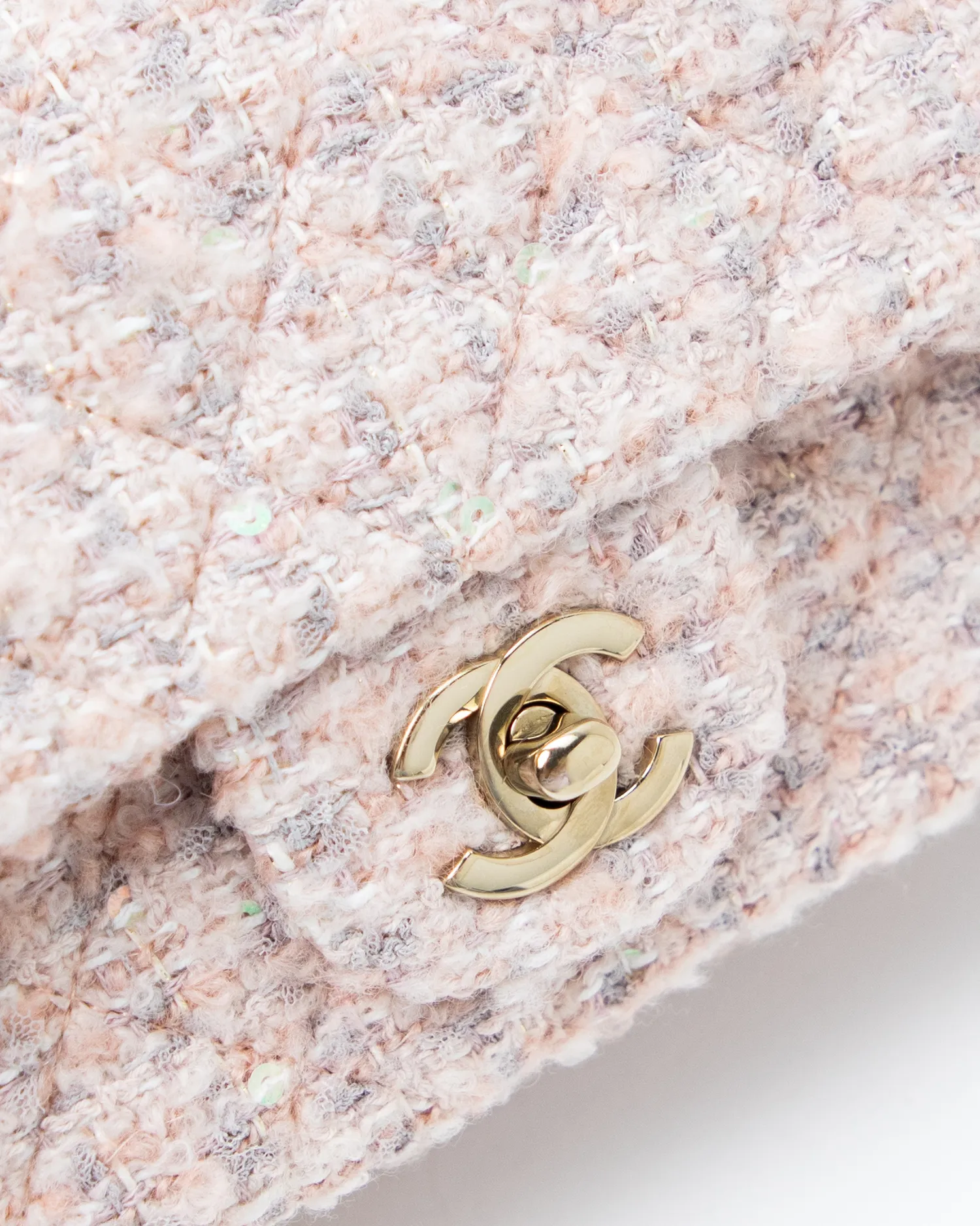 Tweed Sequin Mini Classic Flap Bag