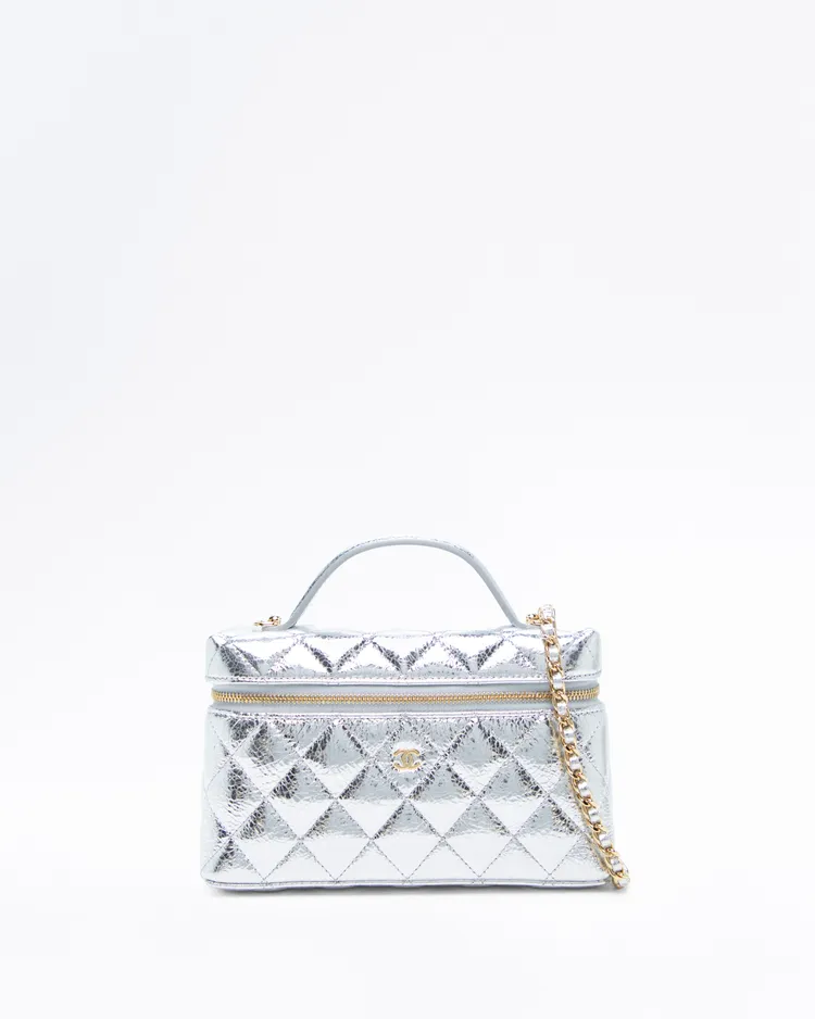 Metallic Slim Vanity Case with Chain