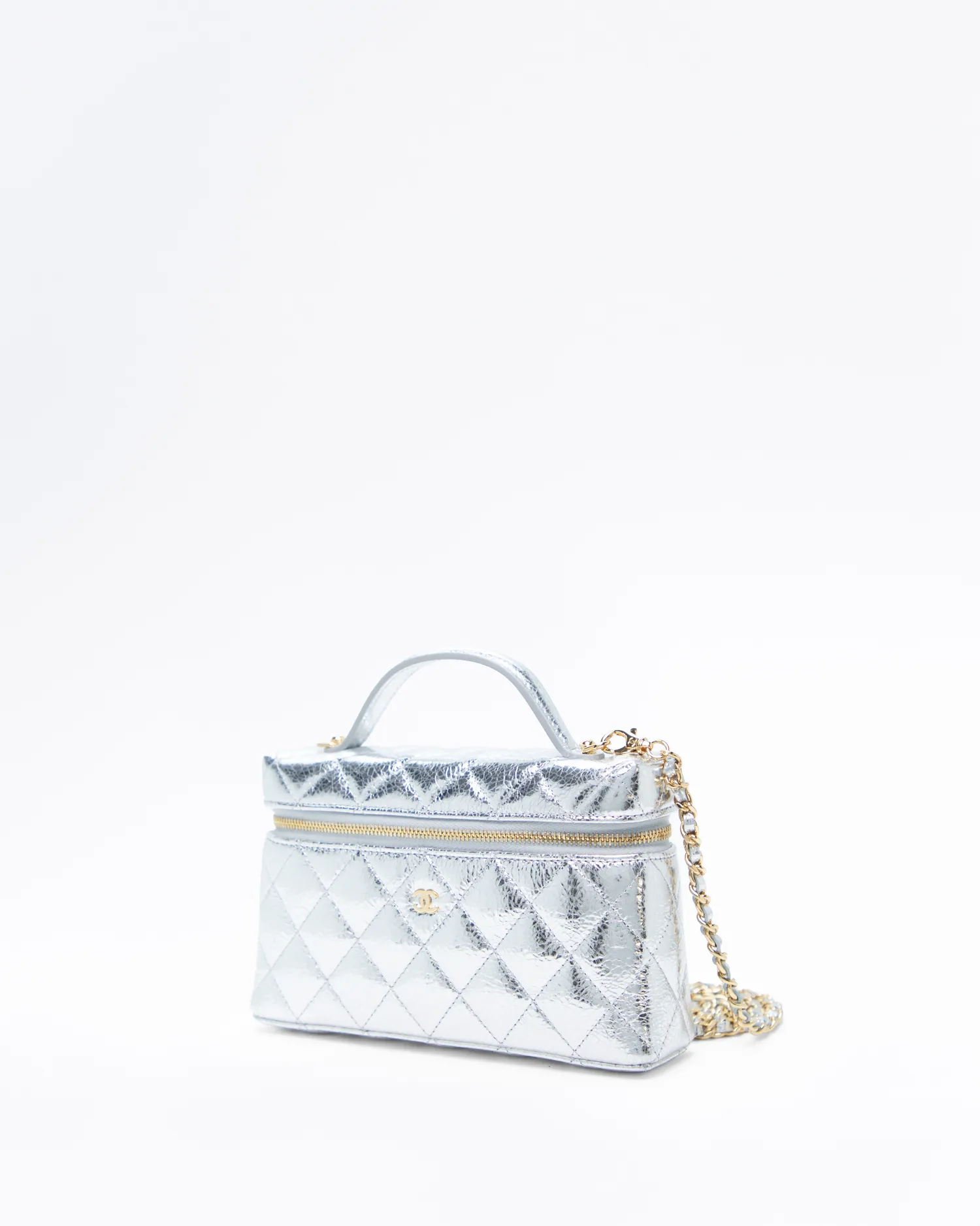 Metallic Slim Vanity Case with Chain