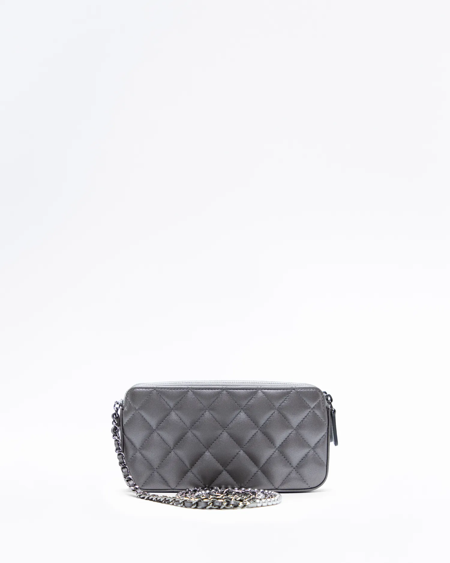 Pearl Quilted Clutch with Chain