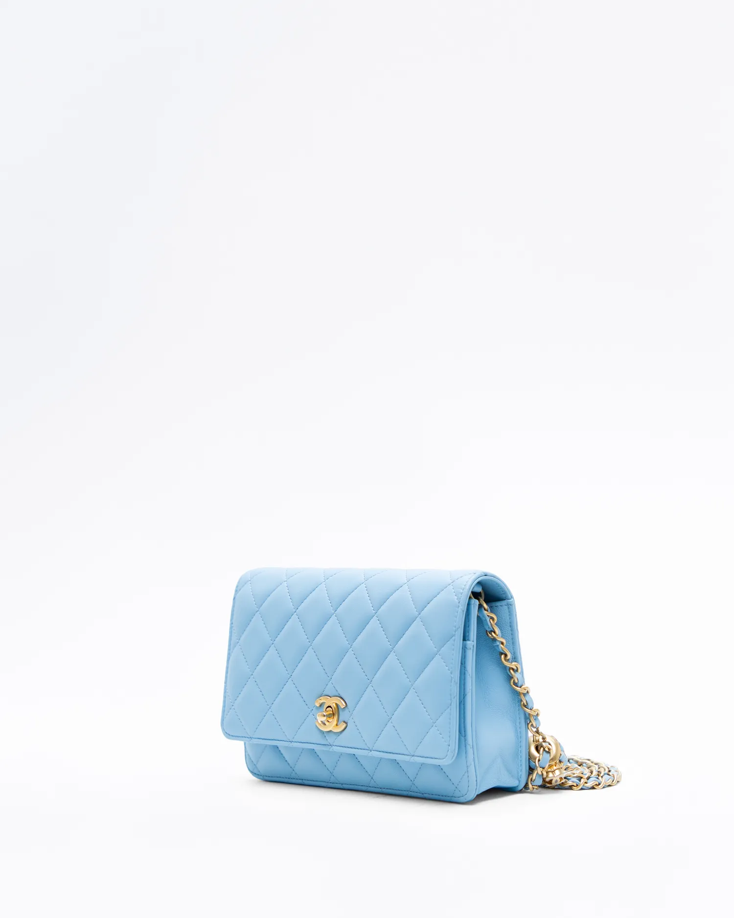 Lambskin Pearl Crush Wallet on a Chain