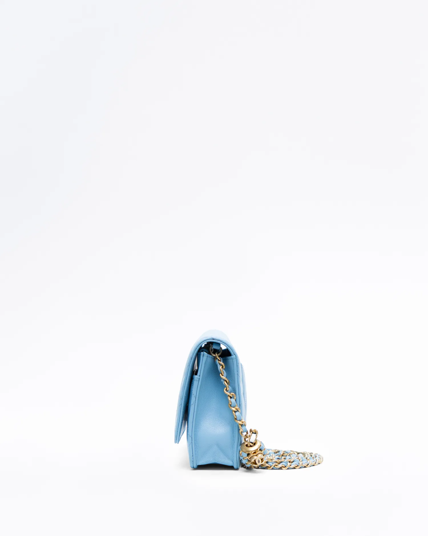 Lambskin Pearl Crush Wallet on a Chain