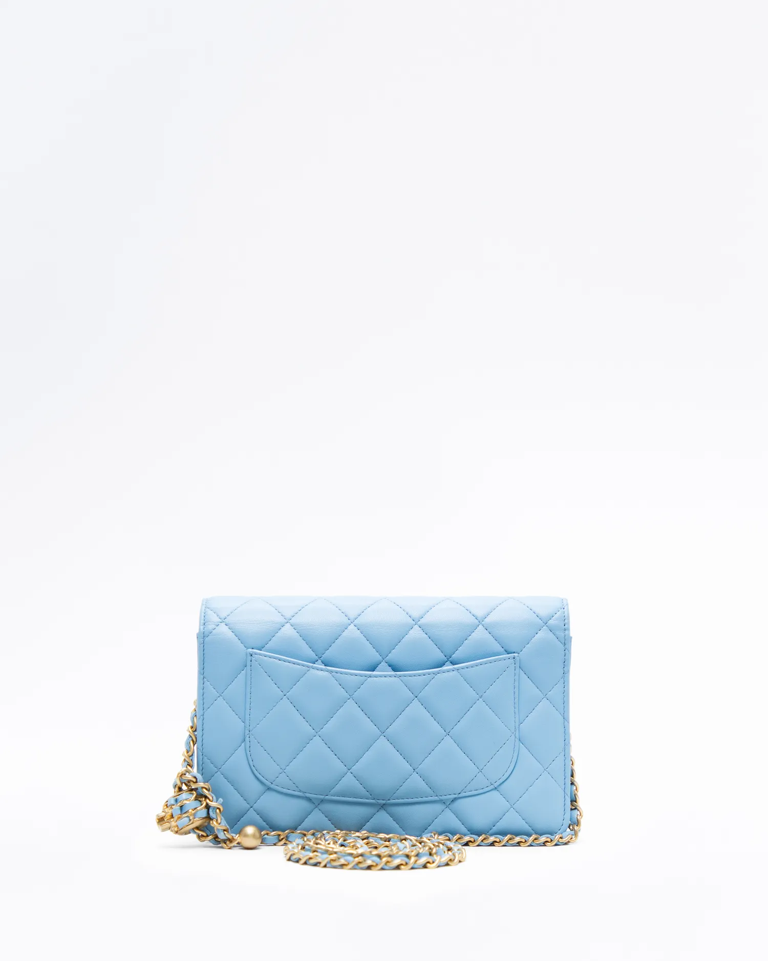 Lambskin Pearl Crush Wallet on a Chain