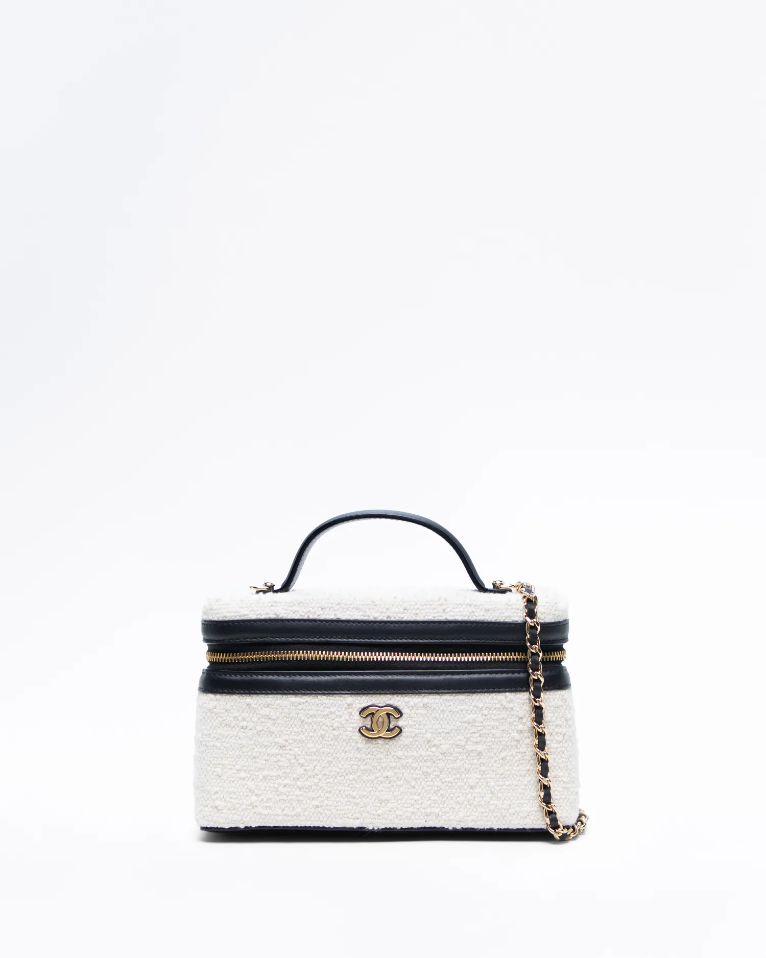 Boucle Slim Vanity Case with Chain