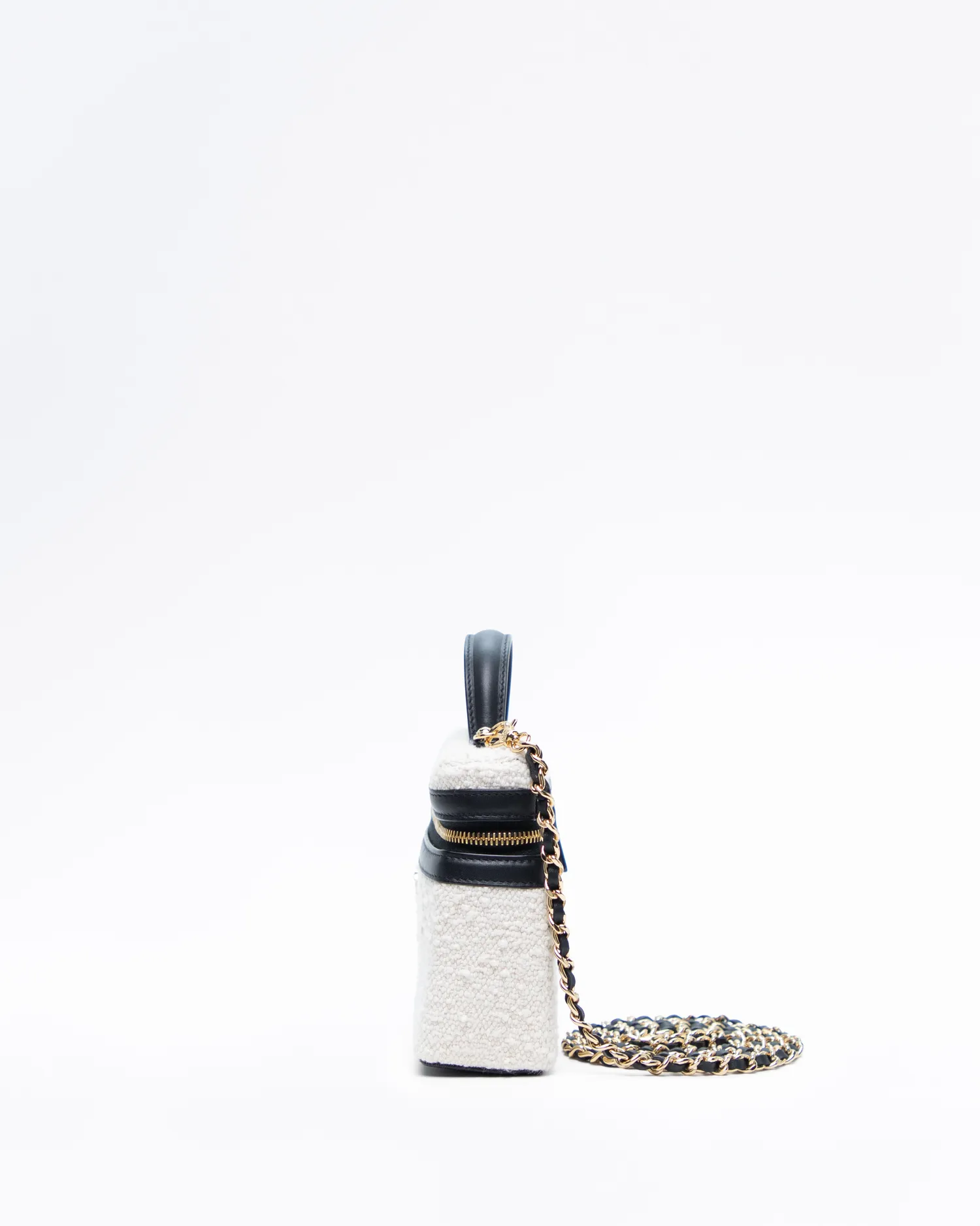 Boucle Slim Vanity Case with Chain