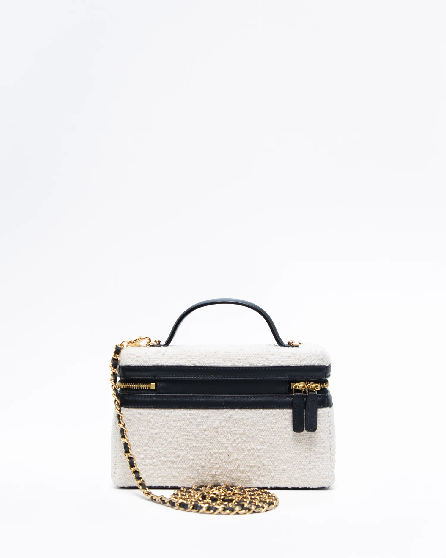 Boucle Slim Vanity Case with Chain