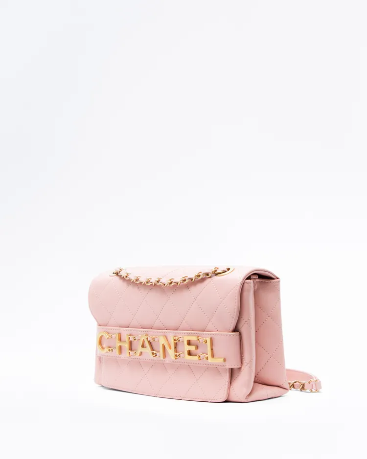 Alternate view angle of Logo Enchained Flap Bag