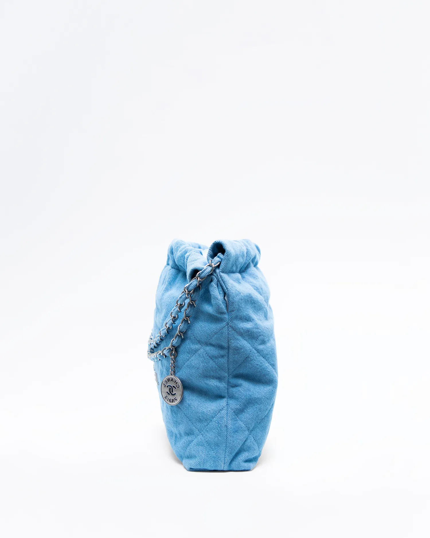 Denim Chanel 22 Small Handbag