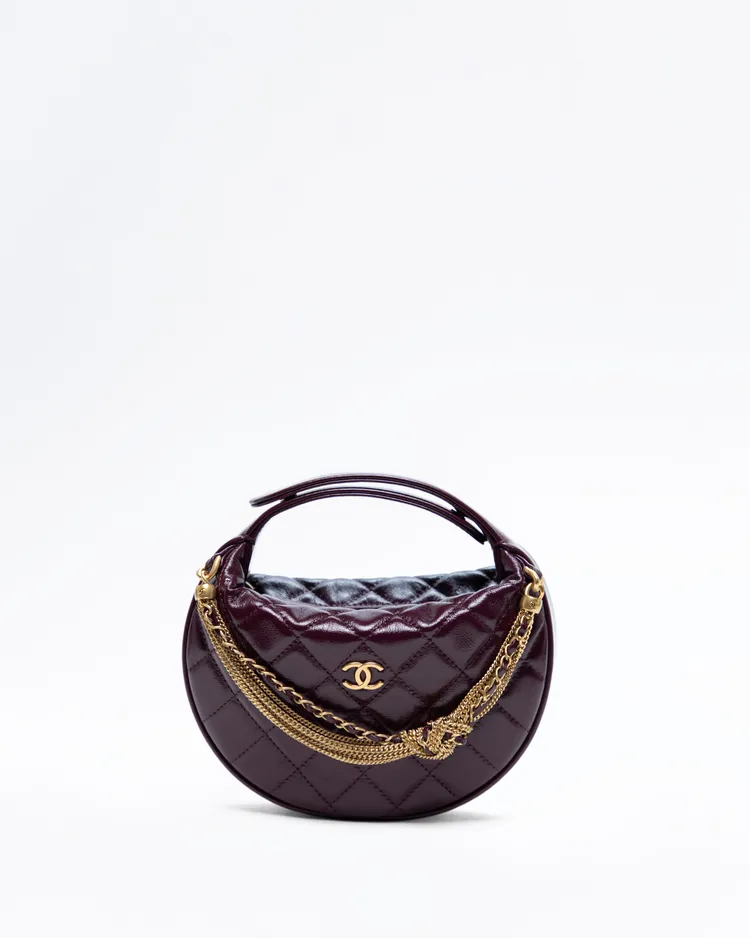 Shiny Precious Tie Mini Hobo Pouch
