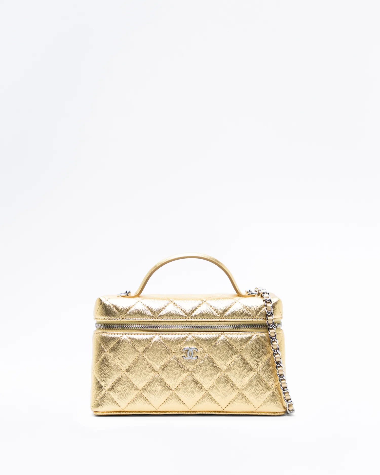 Caviar Slim Vanity Case with Chain