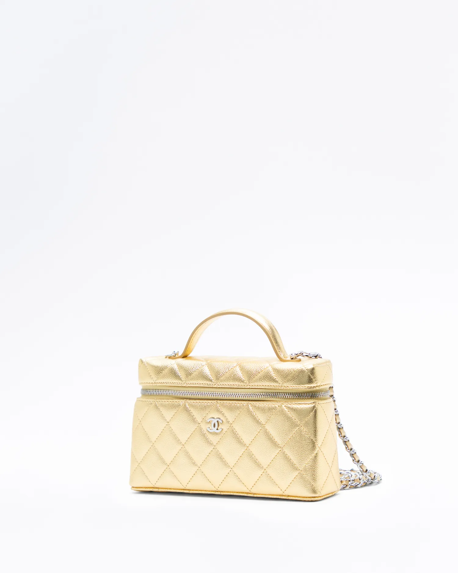 Caviar Slim Vanity Case with Chain