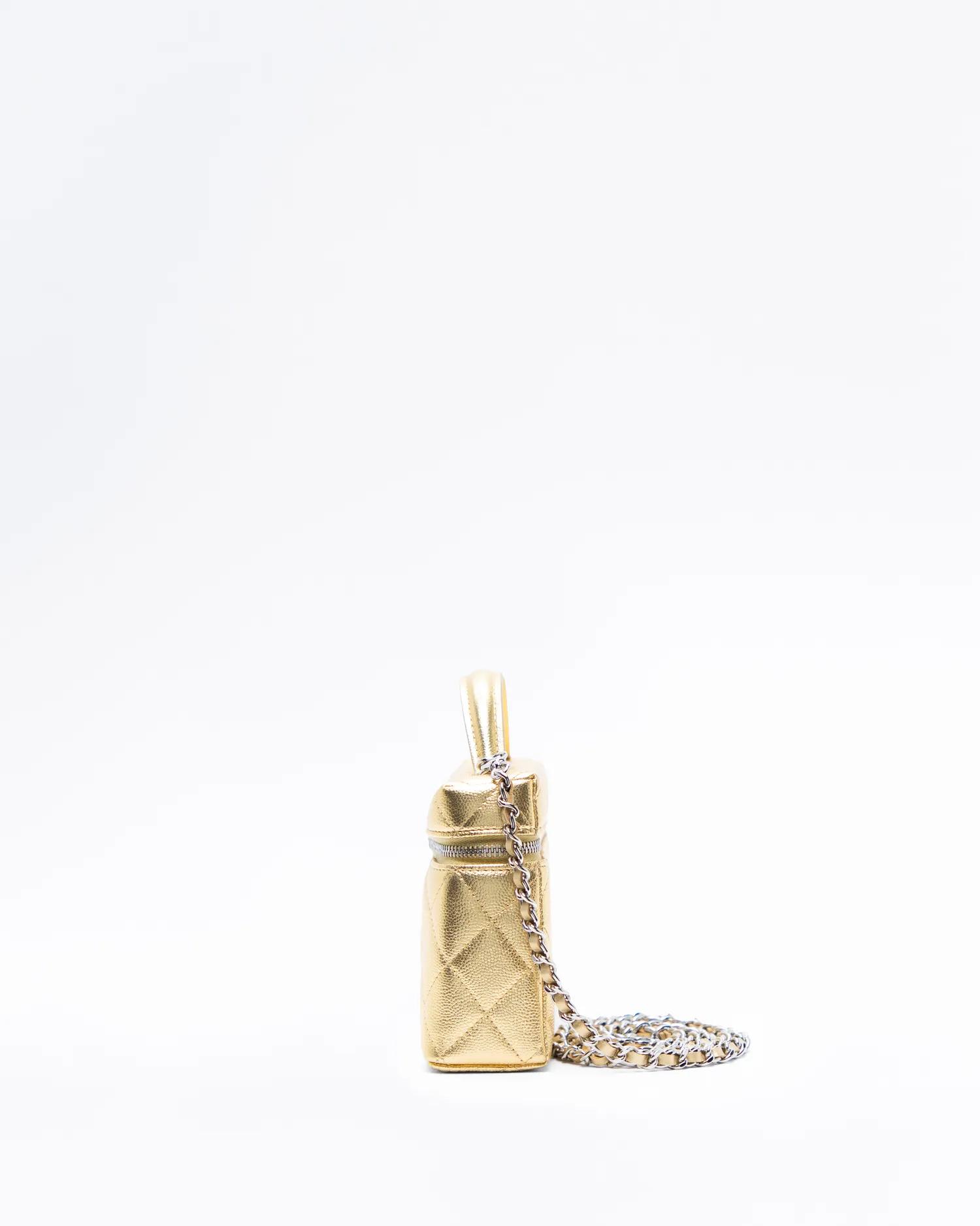 Caviar Slim Vanity Case with Chain