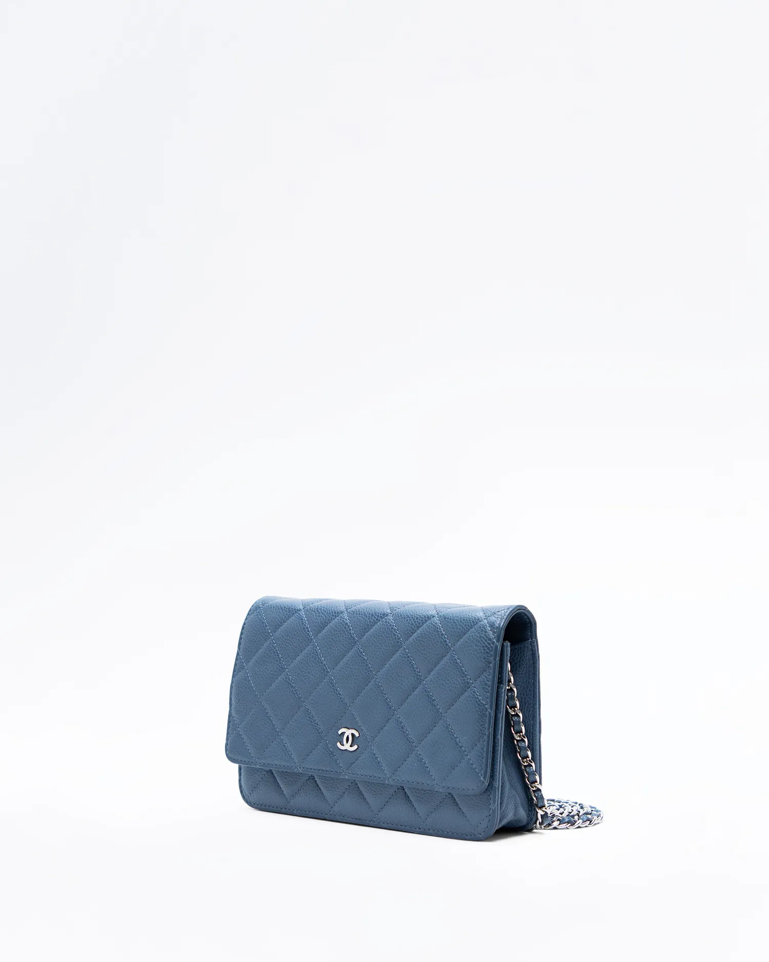 Caviar Quilted Wallet on a Chain