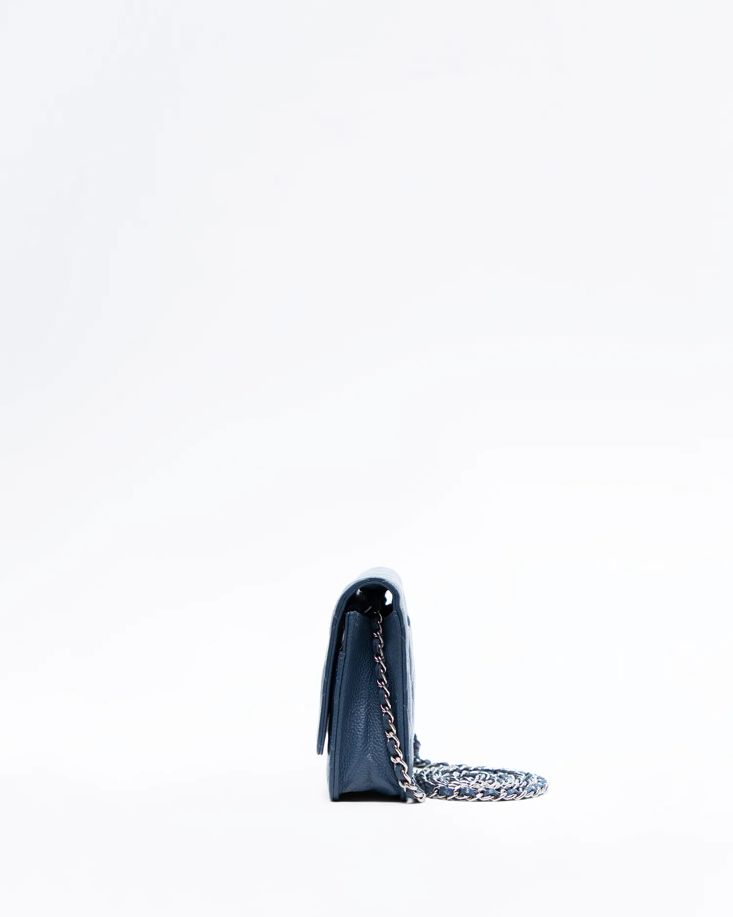 Caviar Quilted Wallet on a Chain