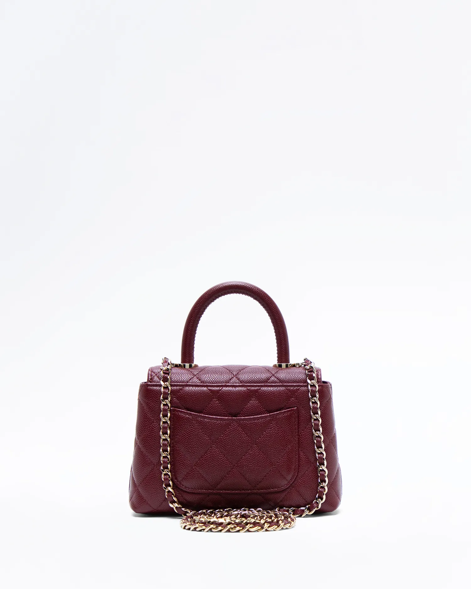 Caviar Coco Handle Clutch with Chain