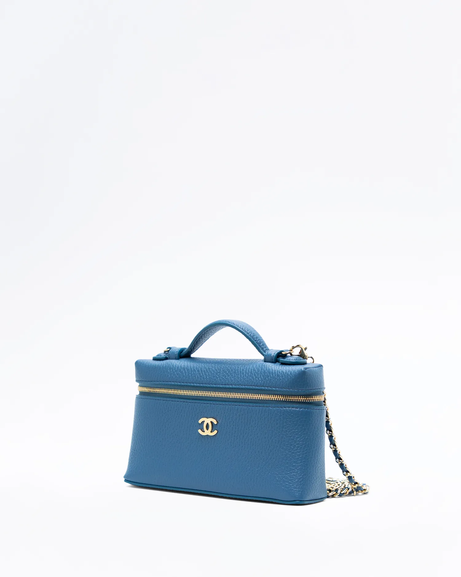 Caviar Slim Vanity Case with Chain